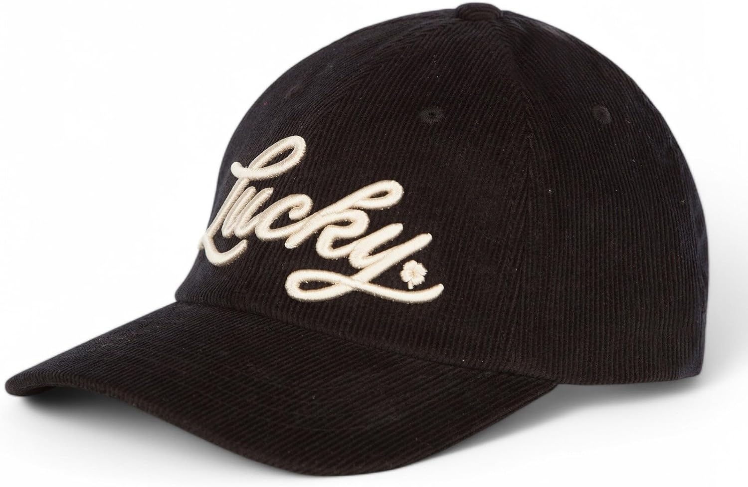 image:imageLucky Brand Classic Cotton Adjustable Dad Hat Baseball Cap Golf Fishing Low Profile 5 Panel DesignScript Corduroy Black