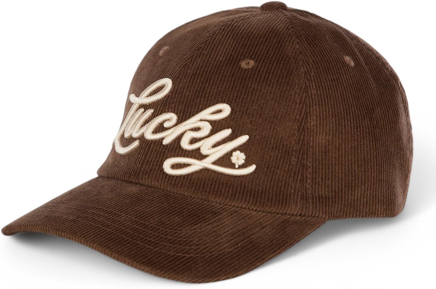 image:imageLucky Brand Classic Cotton Adjustable Dad Hat Baseball Cap Golf Fishing Low Profile 5 Panel DesignScript Corduroy Brown