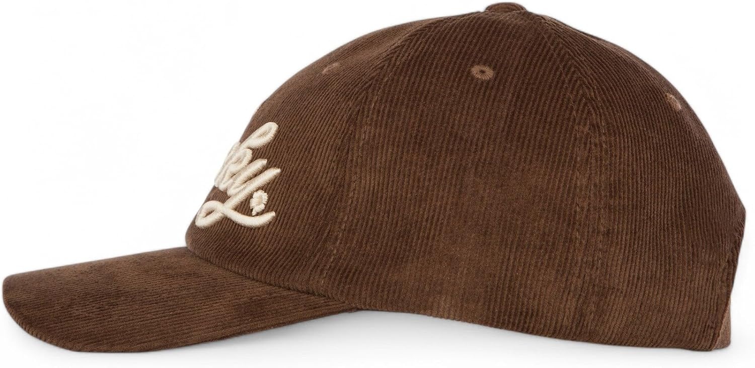 image:imageLucky Brand Classic Cotton Adjustable Dad Hat Baseball Cap Golf Fishing Low Profile 5 Panel DesignScript Corduroy Brown