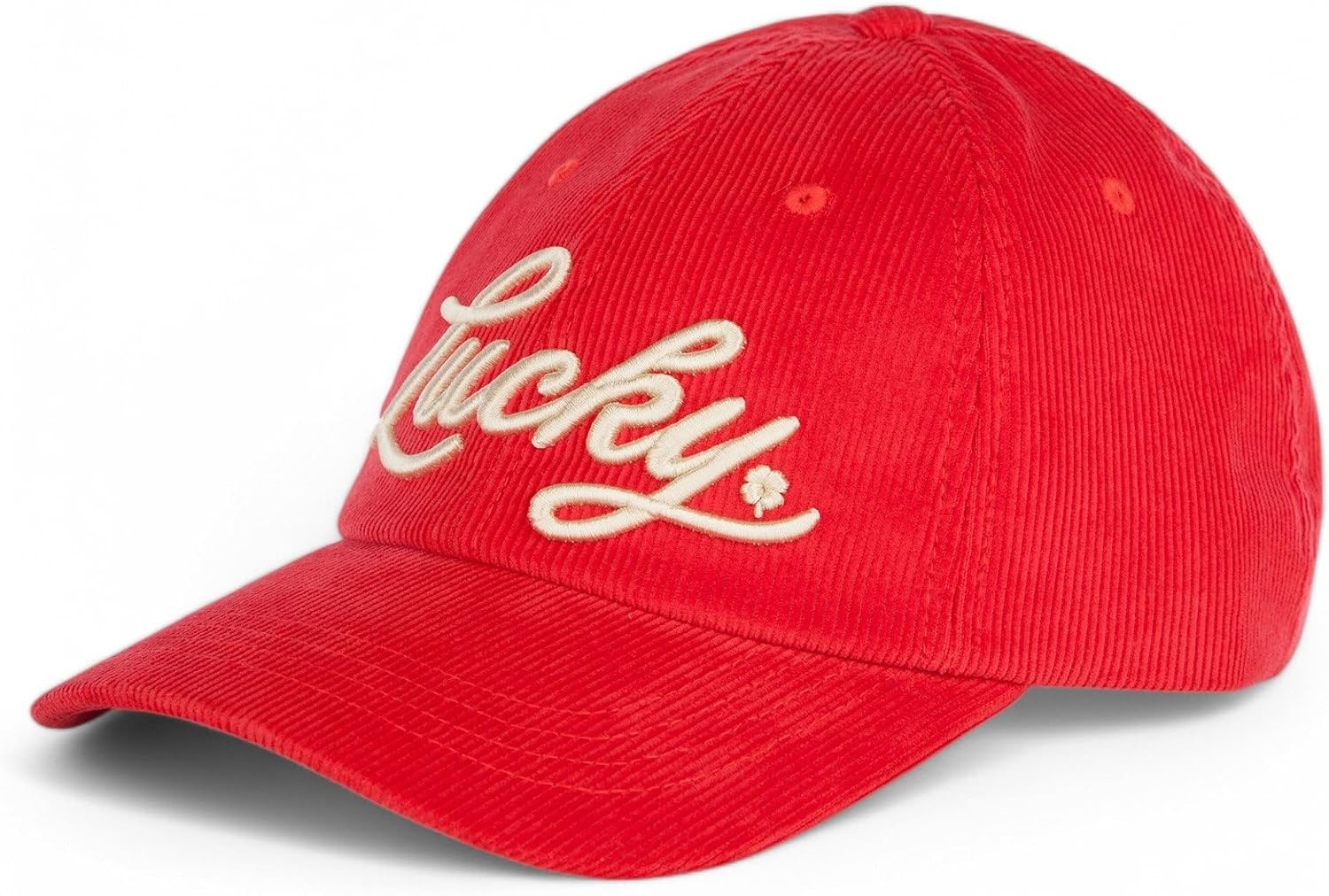 image:imageLucky Brand Classic Cotton Adjustable Dad Hat Baseball Cap Golf Fishing Low Profile 5 Panel DesignScript Corduroy Red
