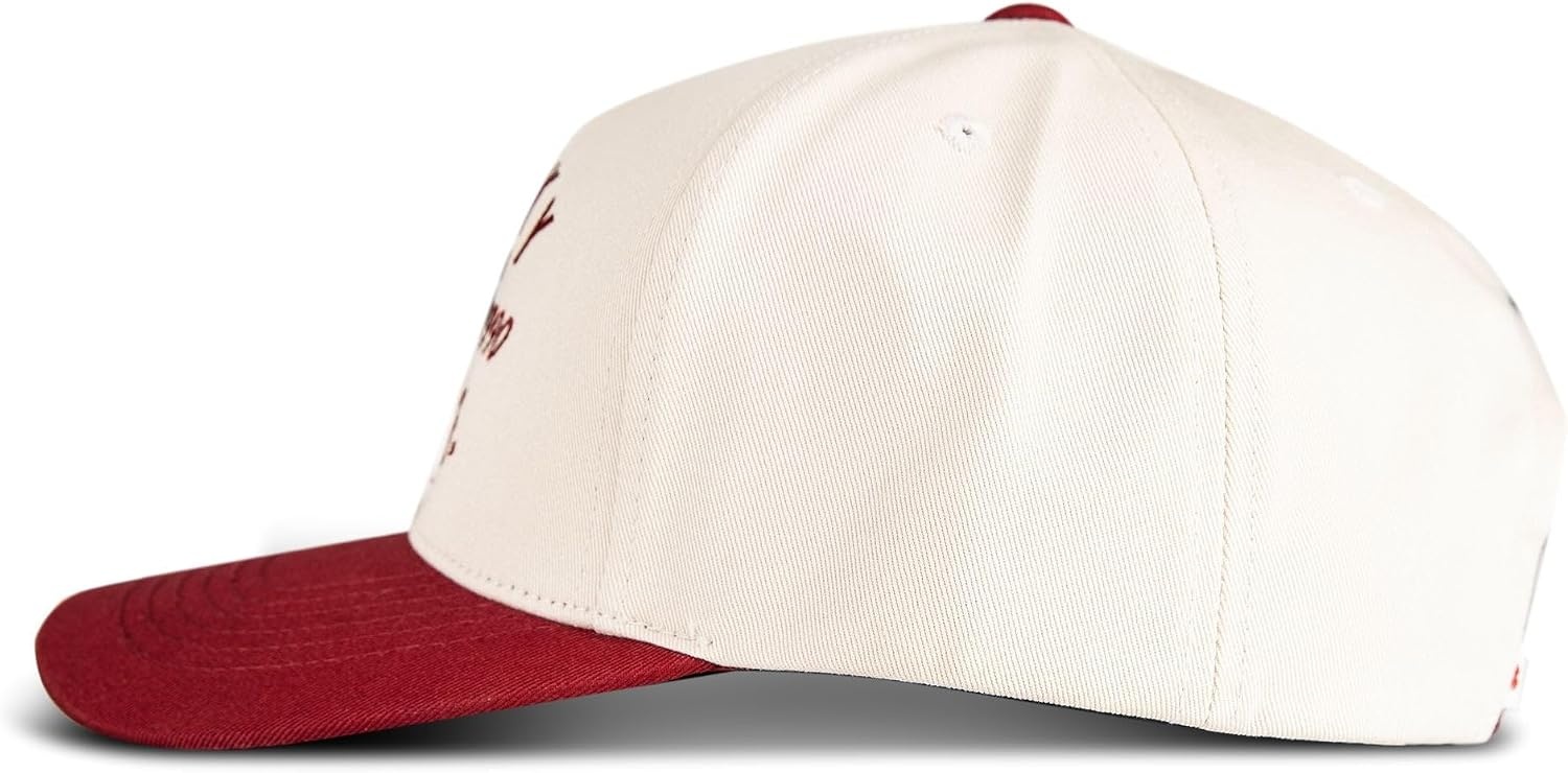 image:imageLucky Brand Classic Cotton Adjustable Dad Hat Baseball Cap Golf Fishing Low Profile 5 Panel DesignTwo Toned La CreamRed