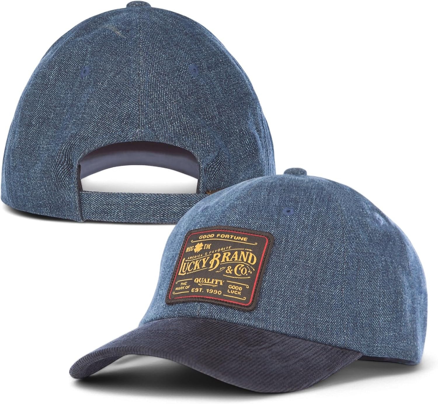 image:imageLucky Brand Classic Cotton Adjustable Dad Hat Baseball Cap Golf Fishing Low Profile 5 Panel DesignVintage Denim Navy