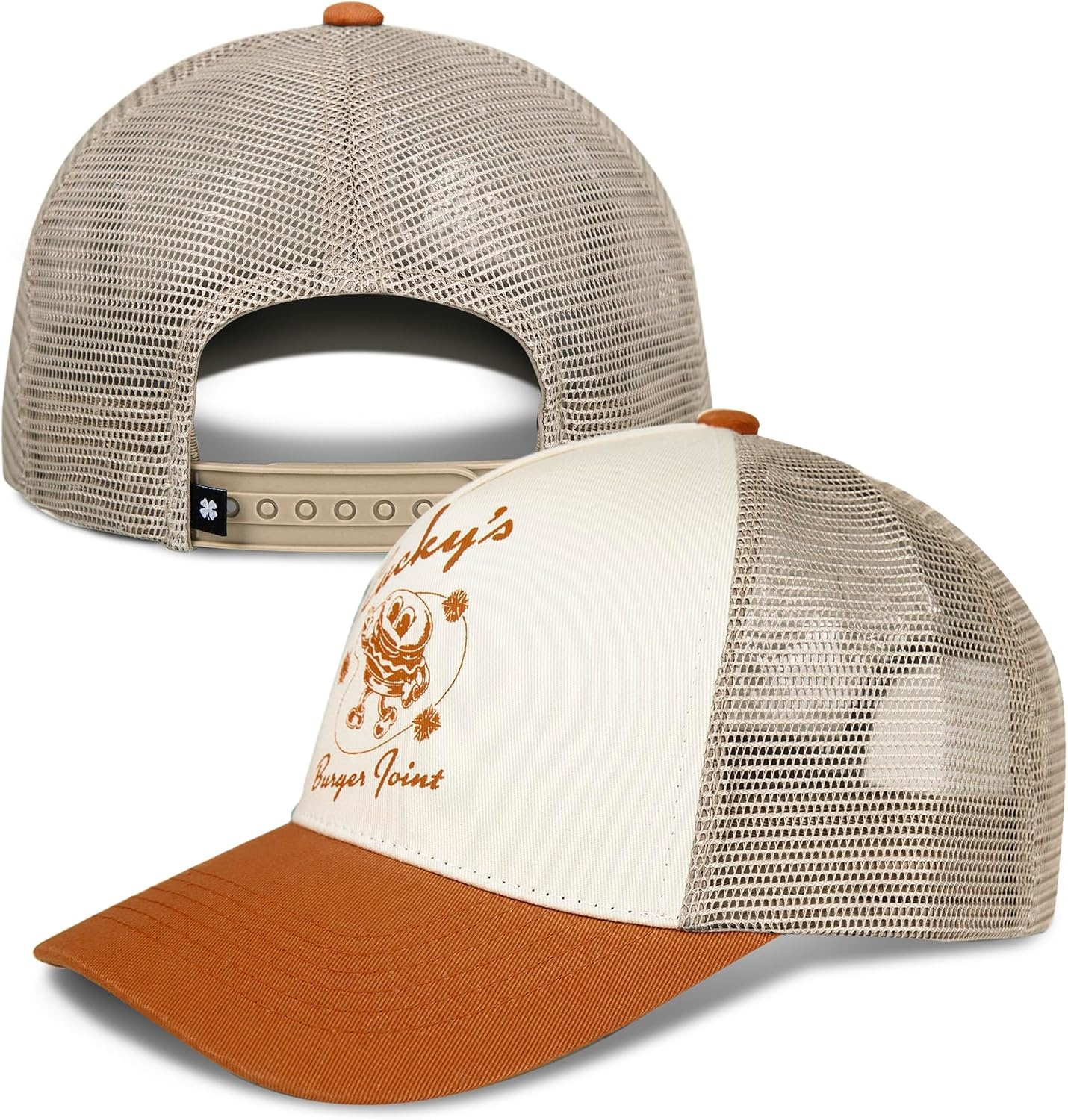 image:imageLucky Brand Trucker Hat Snapback Adjustable Mesh Back Retro Baseball Cap Golf Fishing American HeritageBurger Joint Terracotta
