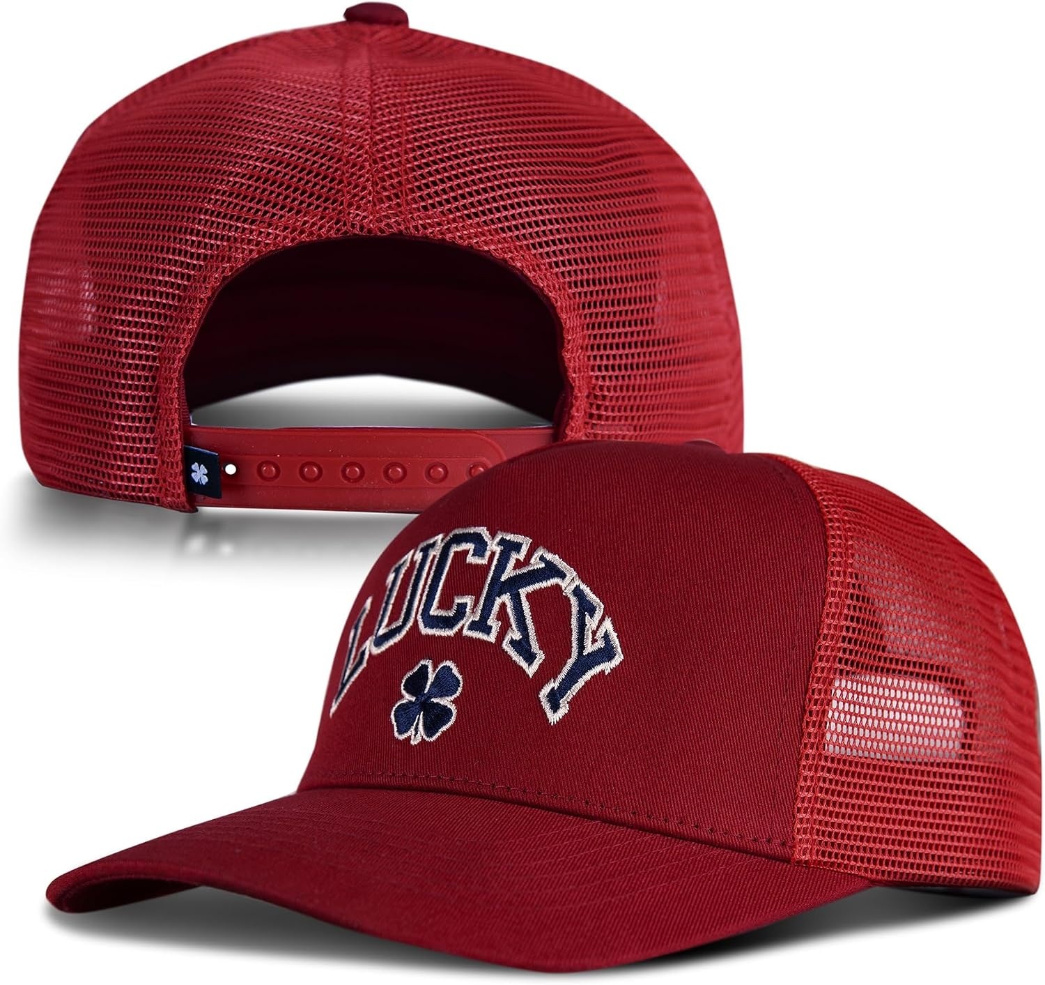 image:imageLucky Brand Trucker Hat Snapback Adjustable Mesh Back Retro Baseball Cap Golf Fishing American HeritageClover Red
