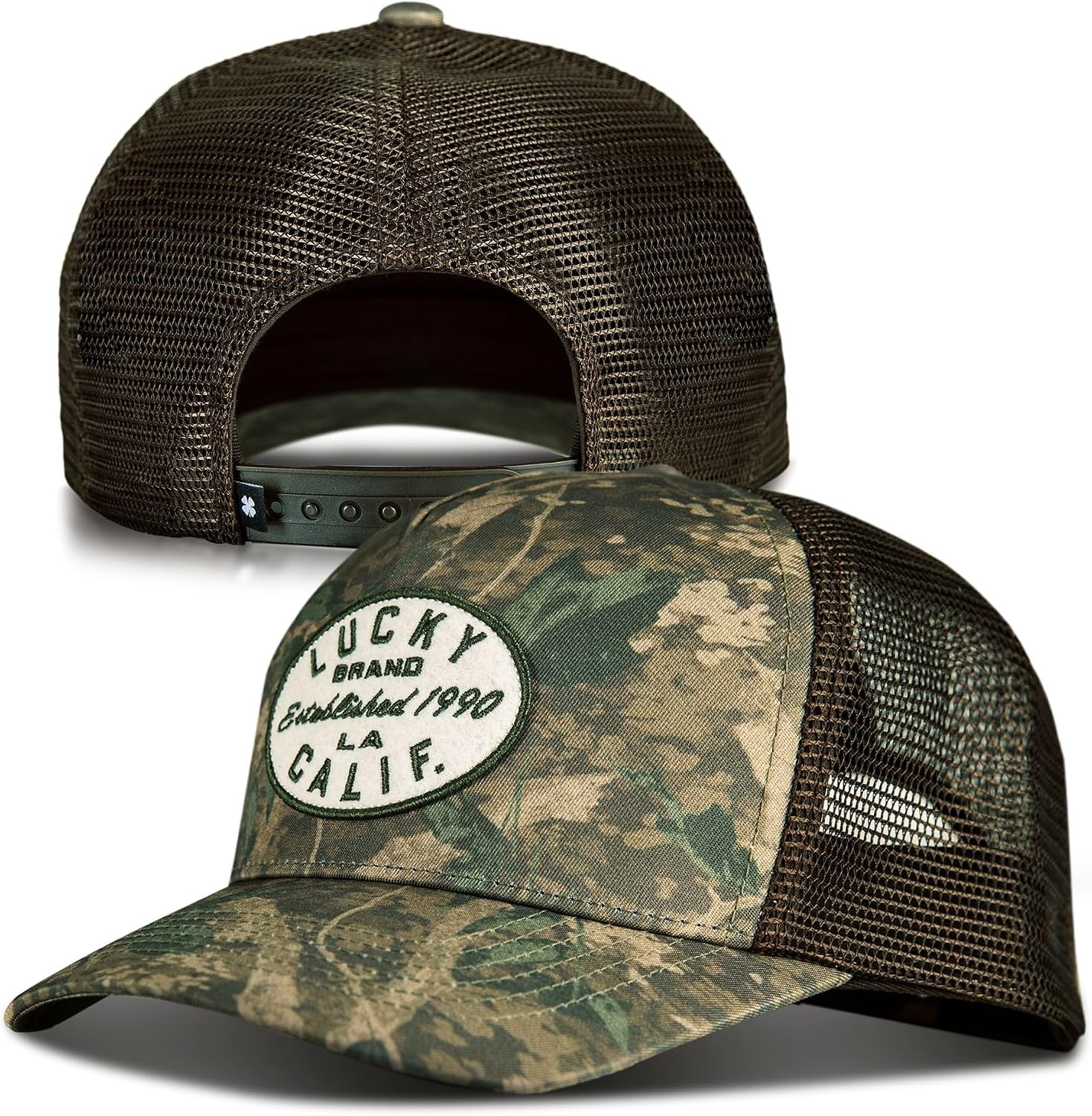image:imageLucky Brand Trucker Hat Snapback Adjustable Mesh Back Retro Baseball Cap Golf Fishing American HeritageLa Patch Camo