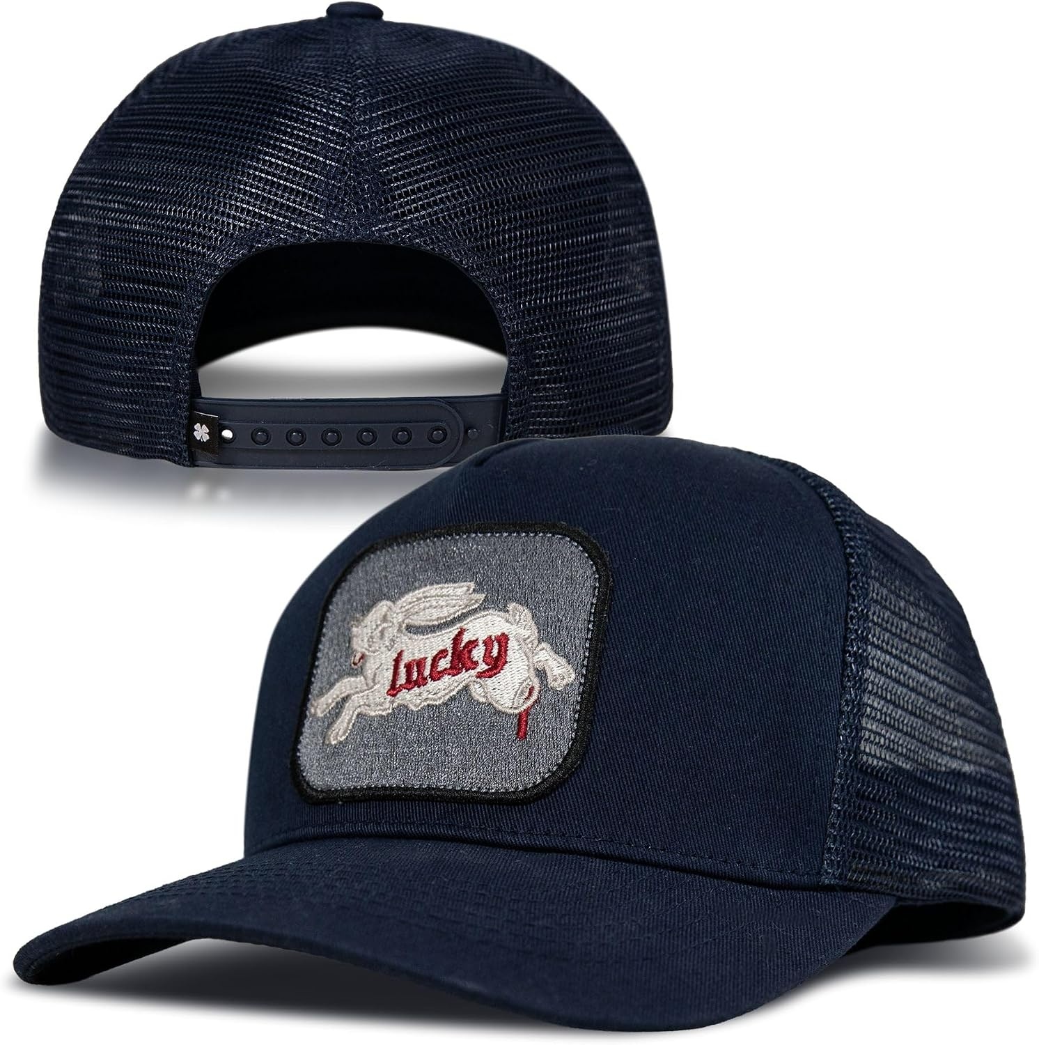 image:imageLucky Brand Trucker Hat Snapback Adjustable Mesh Back Retro Baseball Cap Golf Fishing American HeritageRabbit Foot Navy