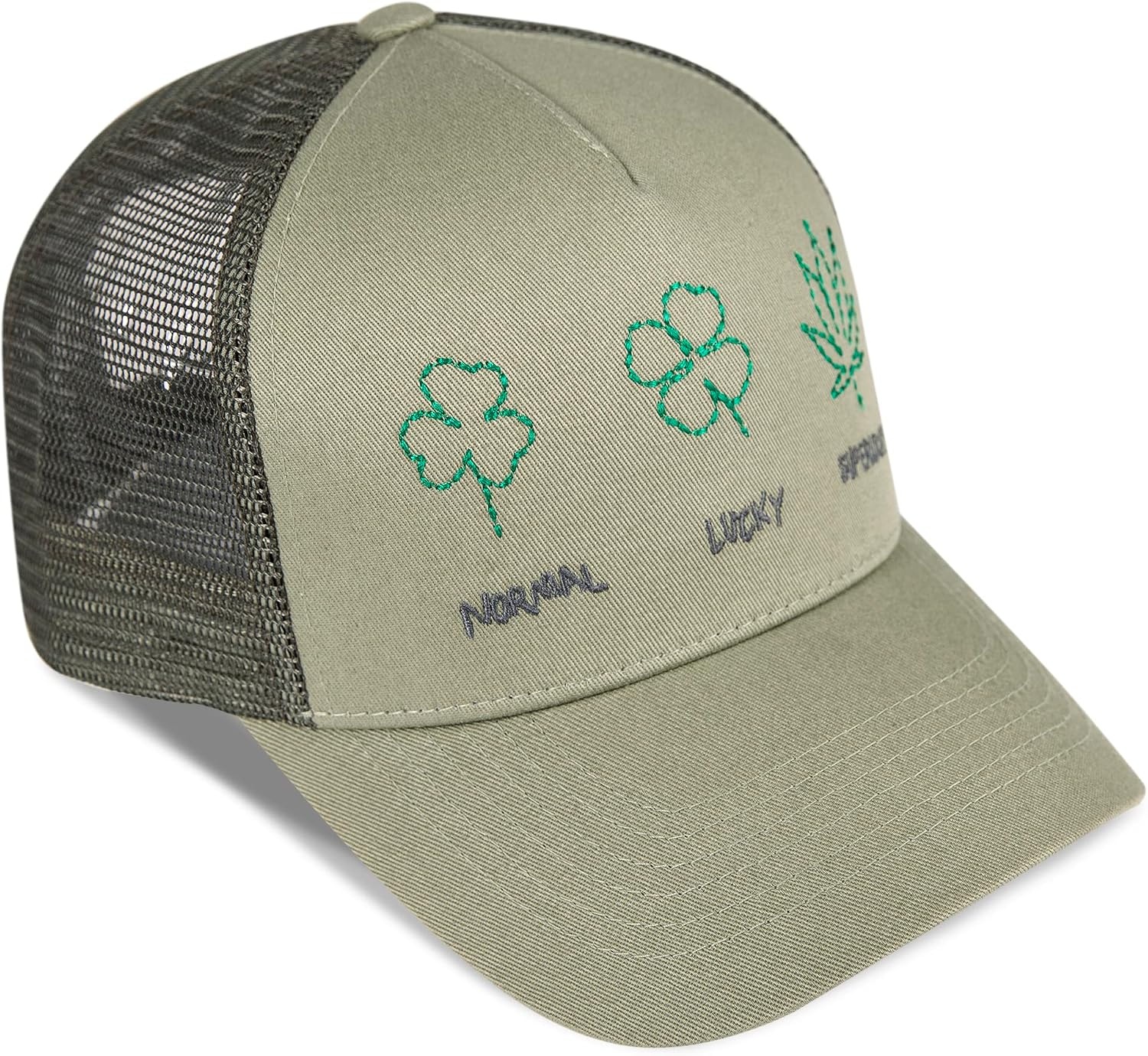 image:imageLucky Brand Trucker Hat Snapback Adjustable Mesh Back Retro Baseball Cap Golf Fishing American HeritageSuper Lucky Trucker Moss