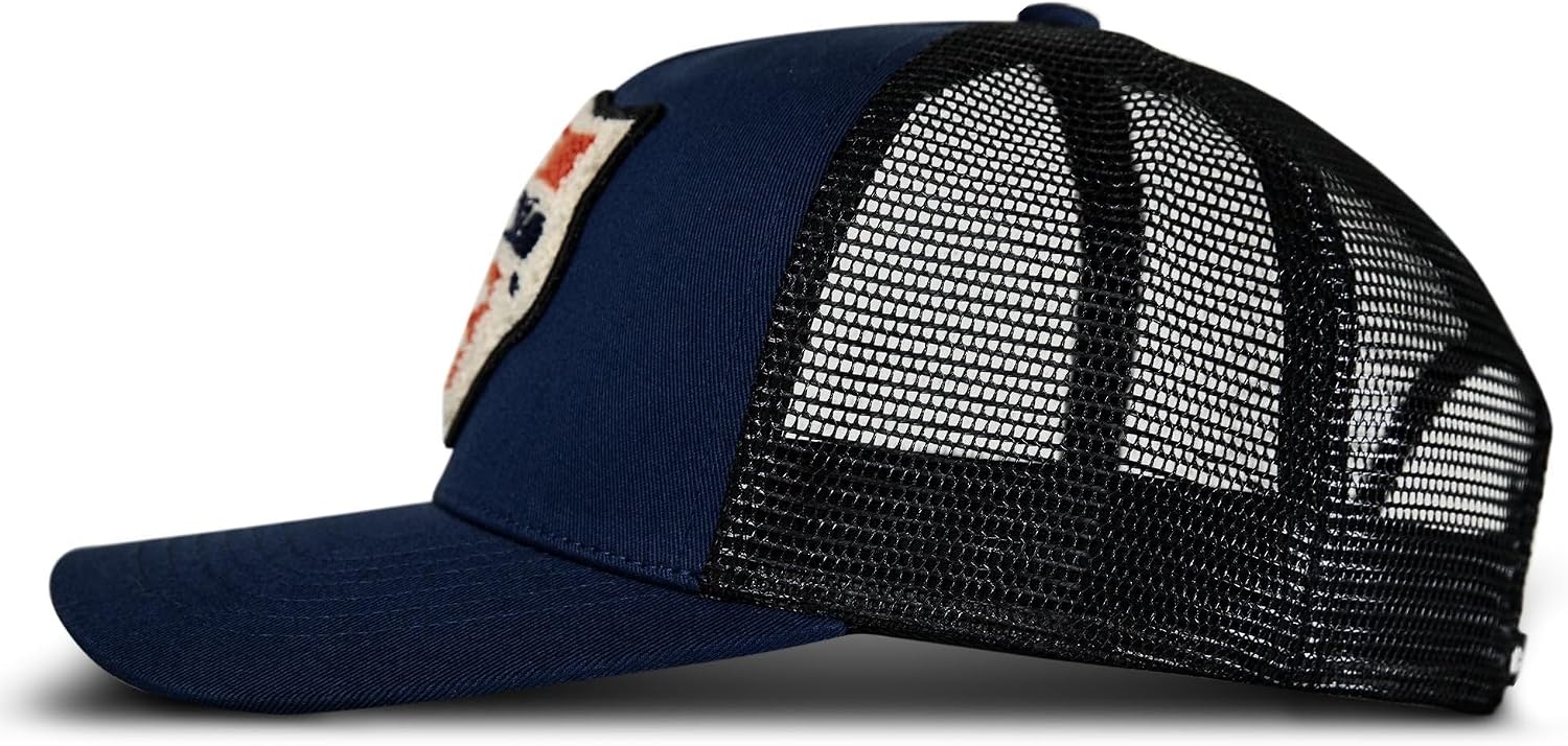 image:imageLucky Brand Trucker Hat Snapback Adjustable Mesh Back Retro Baseball Cap Golf Fishing American HeritageVintage Patch Navy