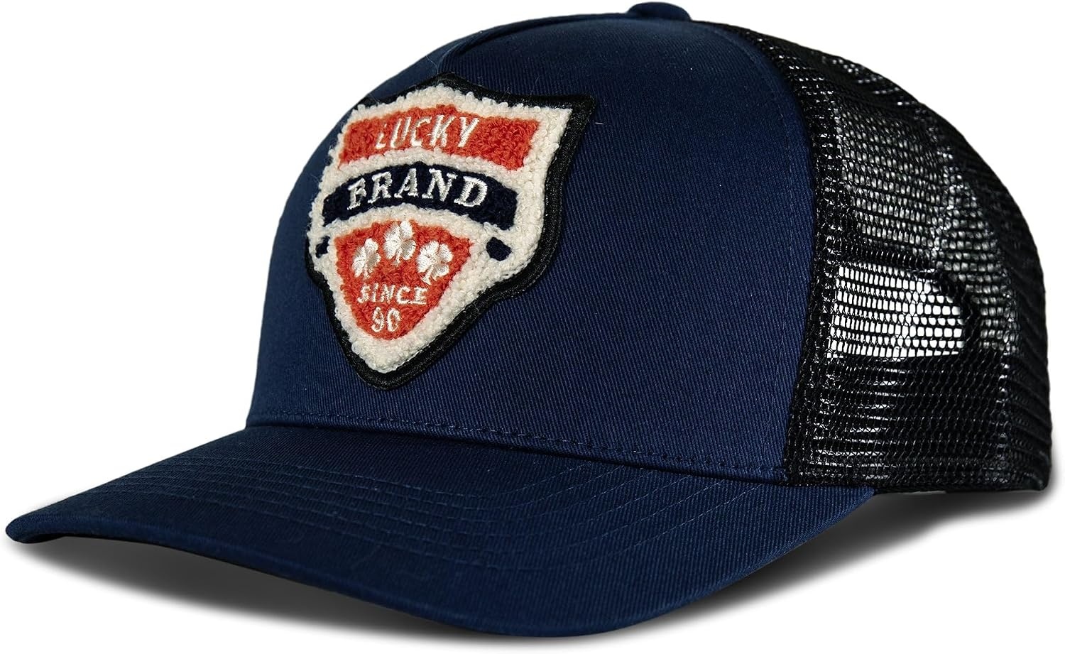 image:imageLucky Brand Trucker Hat Snapback Adjustable Mesh Back Retro Baseball Cap Golf Fishing American HeritageVintage Patch Navy