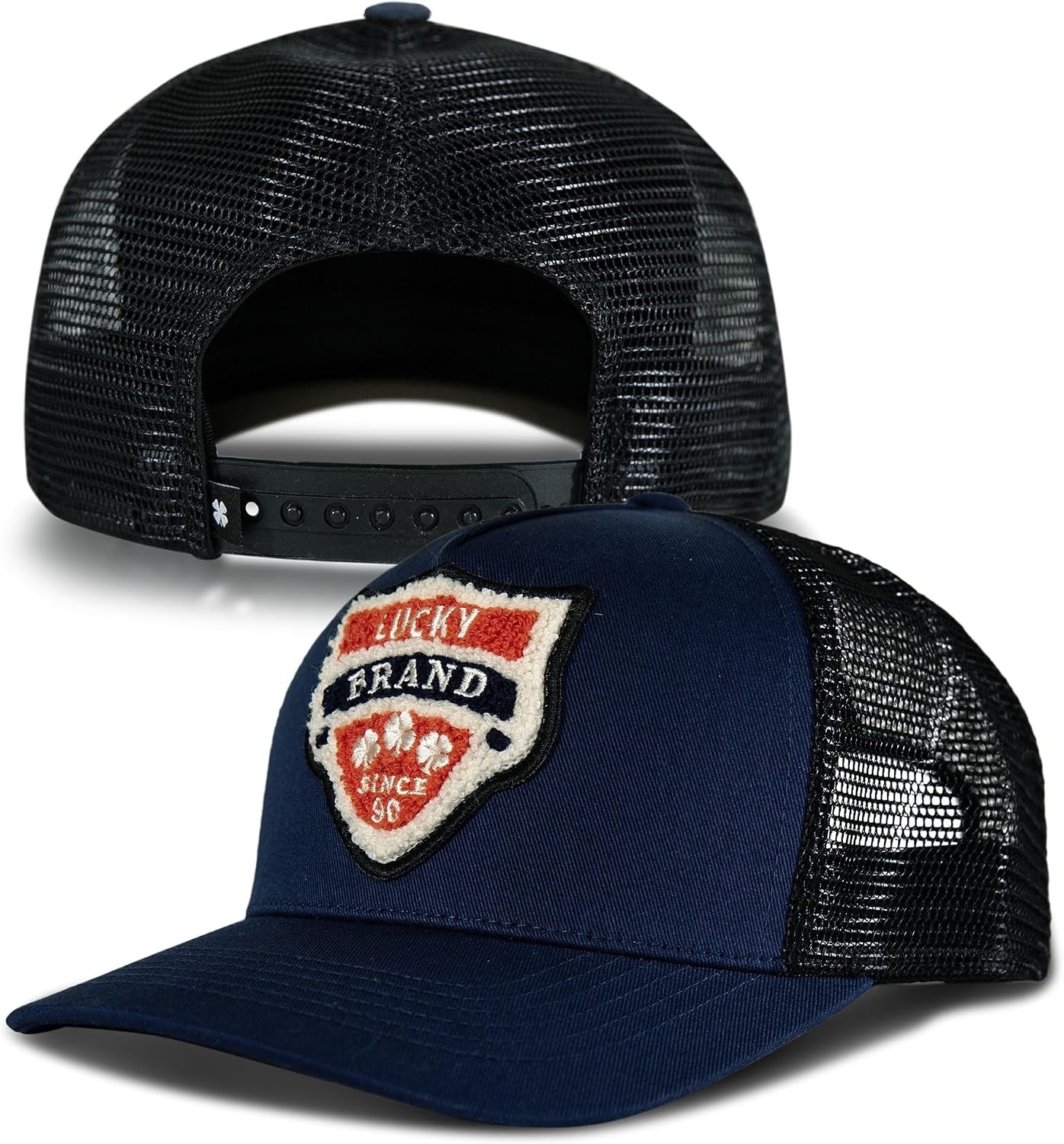 image:imageLucky Brand Trucker Hat Snapback Adjustable Mesh Back Retro Baseball Cap Golf Fishing American HeritageVintage Patch Navy