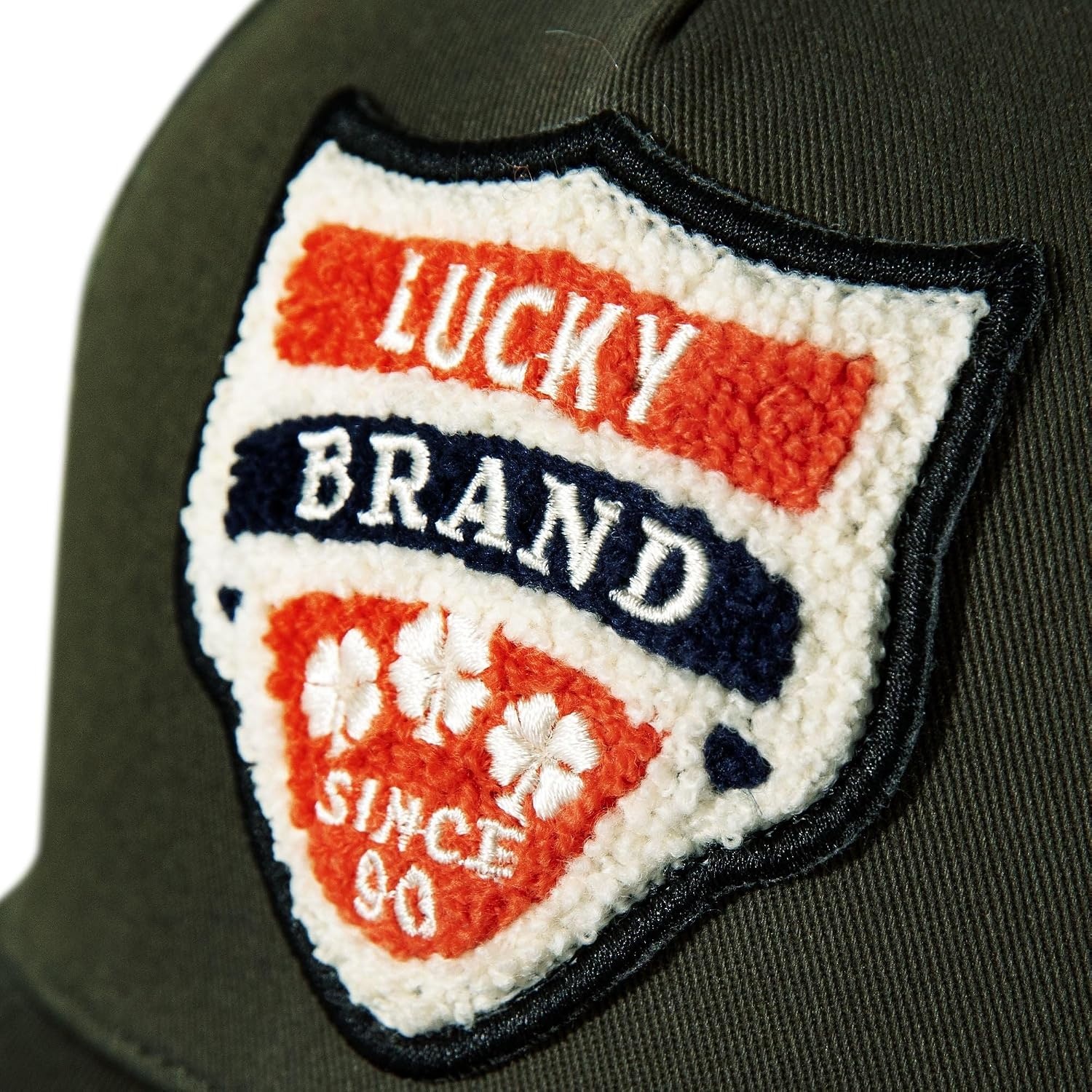 image:imageLucky Brand Trucker Hat Snapback Adjustable Mesh Back Retro Baseball Cap Golf Fishing American HeritageVintage Patch Olive