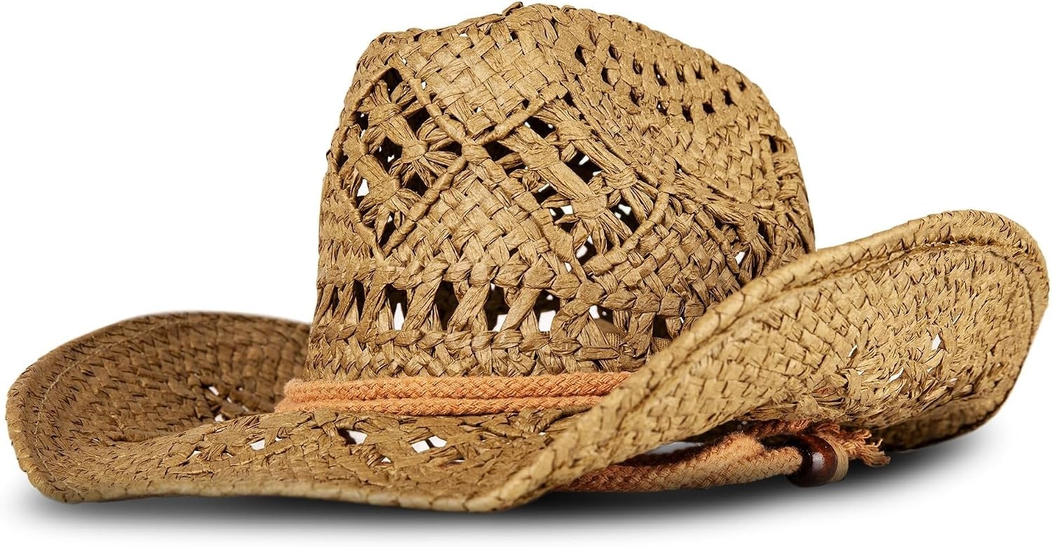 image:imageLucky Brand Womens Straw Cowboy Hat Rope Design Western Style Fashion Sun Protection BreathableWoven Straw Tan