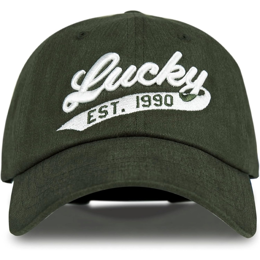 image:imageLucky Brand Classic Cotton Adjustable Dad Hat Baseball Cap Golf Fishing Low Profile 5 Panel Design1990 Embroidered Olive