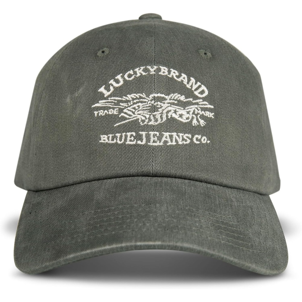 image:imageLucky Brand Classic Cotton Adjustable Dad Hat Baseball Cap Golf Fishing Low Profile 5 Panel DesignBlue Jeans Co Moss