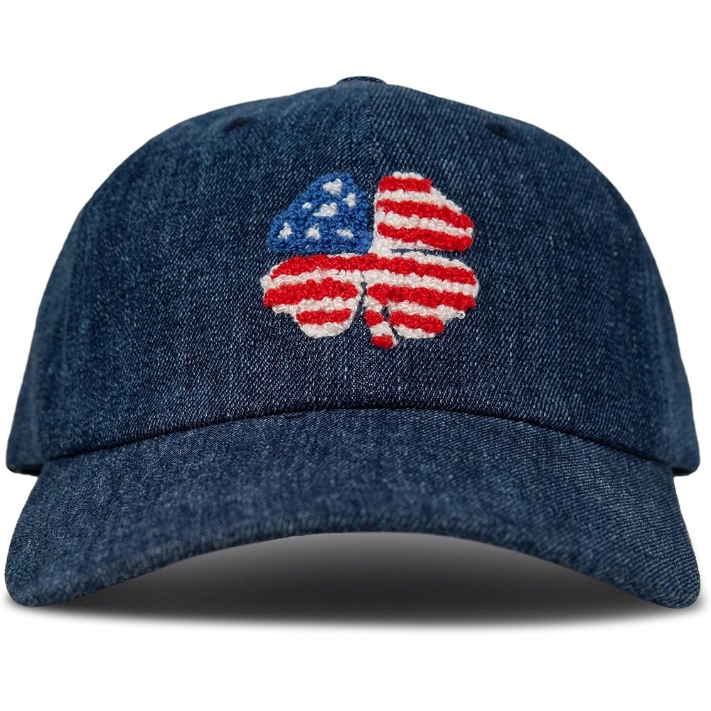 image:imageLucky Brand Classic Cotton Adjustable Dad Hat Baseball Cap Golf Fishing Low Profile 5 Panel DesignFlag Clover Denim
