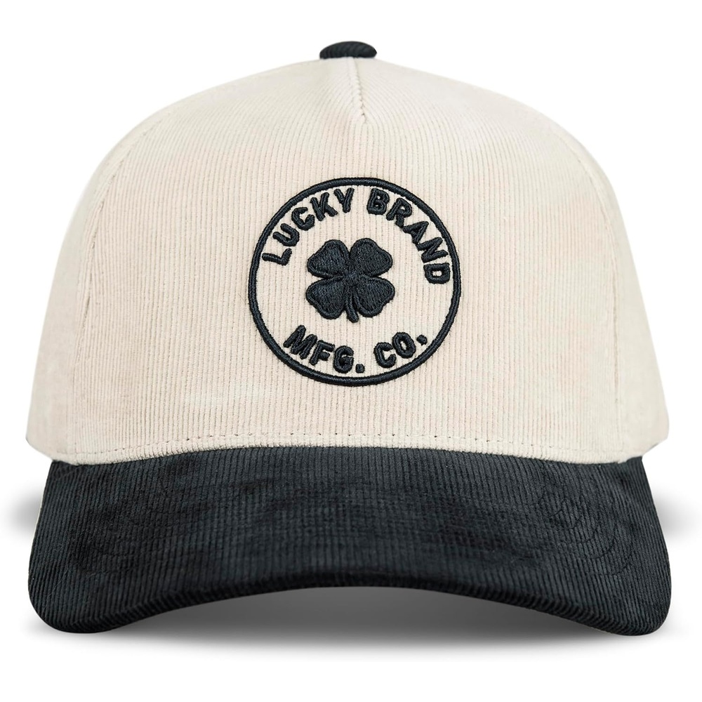 image:imageLucky Brand Classic Cotton Adjustable Dad Hat Baseball Cap Golf Fishing Low Profile 5 Panel DesignMfg Co Embroidered Cream