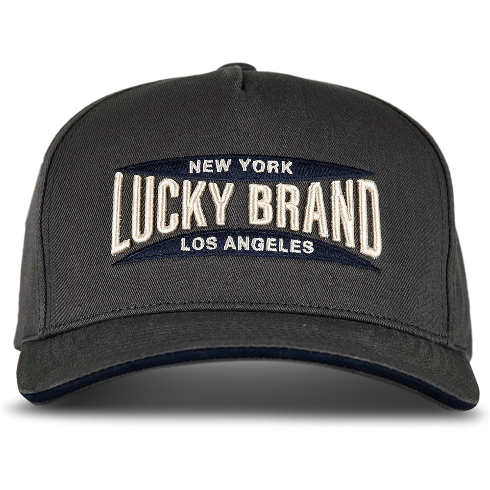 image:imageLucky Brand Classic Cotton Adjustable Dad Hat Baseball Cap Golf Fishing Low Profile 5 Panel DesignNyLa Dark Grey