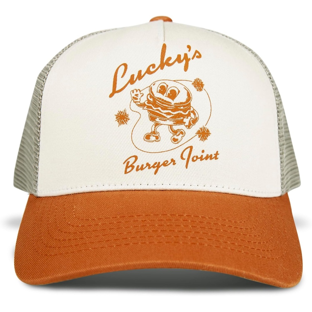 image:imageLucky Brand Trucker Hat Snapback Adjustable Mesh Back Retro Baseball Cap Golf Fishing American HeritageBurger Joint Terracotta