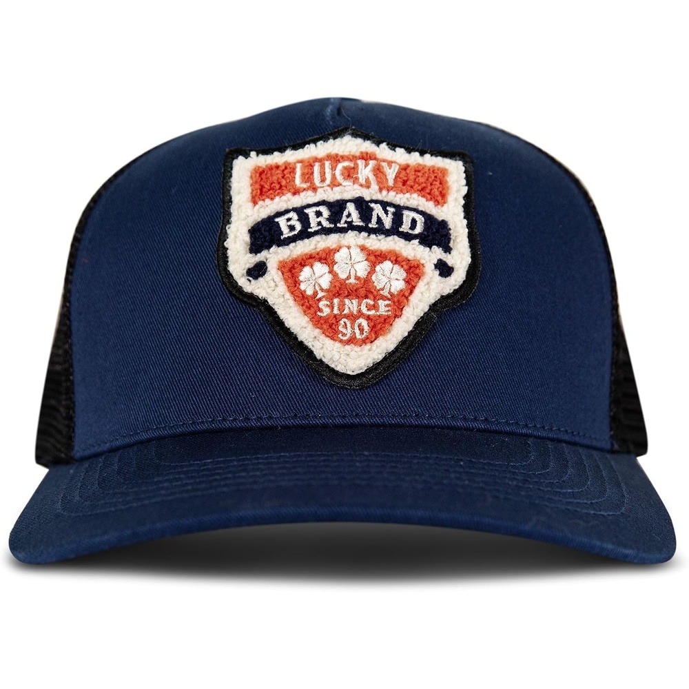 image:imageLucky Brand Trucker Hat Snapback Adjustable Mesh Back Retro Baseball Cap Golf Fishing American HeritageVintage Patch Navy