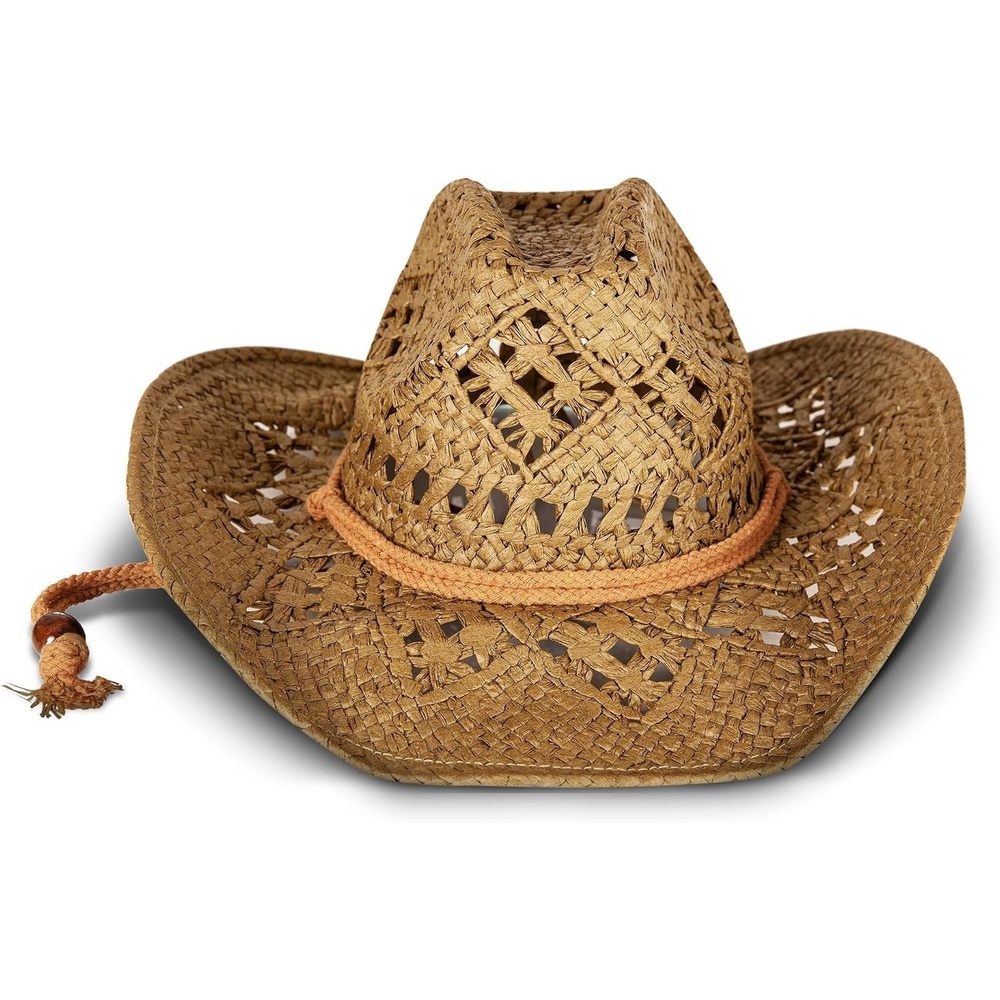 image:imageLucky Brand Womens Straw Cowboy Hat Rope Design Western Style Fashion Sun Protection BreathableWoven Straw Tan