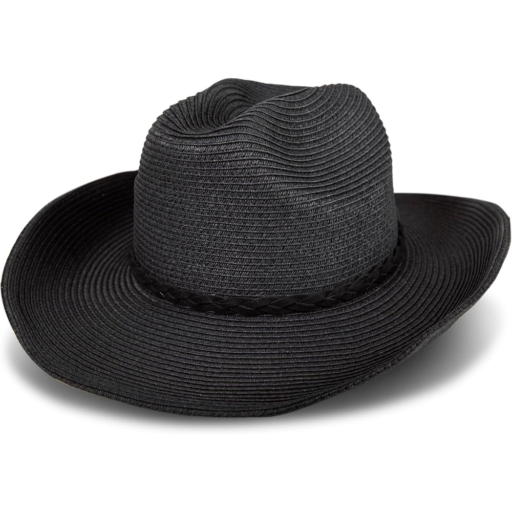 image:imageLucky Brand Womens Straw Cowboy Hat Rope Design Western Style Fashion Sun Protection BreathableWoven Western Black