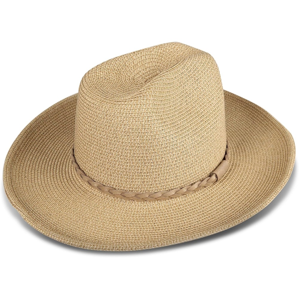image:imageLucky Brand Womens Straw Cowboy Hat Rope Design Western Style Fashion Sun Protection BreathableWoven Western Stone