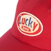 Lucky Brand Classic Cotton Adjustable | Dad Hat | Baseball Cap | Golf | Fishing | Low Profile | 5 Panel Design(Embroidered Patch – Red)