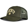 Lucky Brand Trucker Hat | Snapback | Adjustable | Mesh Back | Retro | Baseball Cap | Golf | Fishing | American Heritage(Clover – Olive)