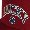 Lucky Brand Trucker Hat | Snapback | Adjustable | Mesh Back | Retro | Baseball Cap | Golf | Fishing | American Heritage(Clover – Red)