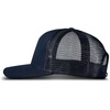 Lucky Brand Trucker Hat | Snapback | Adjustable | Mesh Back | Retro | Baseball Cap | Golf | Fishing | American Heritage(Clover Felt Patch – Navy)