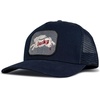 Lucky Brand Trucker Hat | Snapback | Adjustable | Mesh Back | Retro | Baseball Cap | Golf | Fishing | American Heritage(Rabbit Foot – Navy)