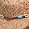Lucky Brand Women’s Straw Cowboy Hat | Rope Design | Western | Style | Fashion | Sun Protection | Breathable(Turquoise Beading – Natural)