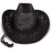Lucky Brand Women’s Straw Cowboy Hat | Rope Design | Western | Style | Fashion | Sun Protection | Breathable(Woven Straw – Black)