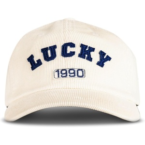 Lucky Brand Classic Cotton Adjustable | Dad Hat | Baseball Cap | Golf | Fishing | Low Profile | 5 Panel Design(1990 Felt Patch – Cream)