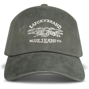 Lucky Brand Classic Cotton Adjustable | Dad Hat | Baseball Cap | Golf | Fishing | Low Profile | 5 Panel Design(Blue Jeans Co – Moss)
