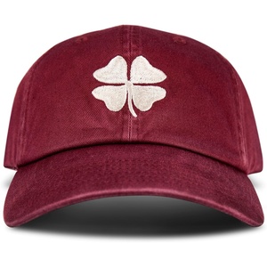 Lucky Brand Classic Cotton Adjustable | Dad Hat | Baseball Cap | Golf | Fishing | Low Profile | 5 Panel Design(Clover – Brick)