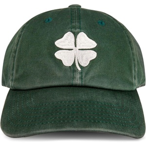 Lucky Brand Classic Cotton Adjustable | Dad Hat | Baseball Cap | Golf | Fishing | Low Profile | 5 Panel Design(Clover – Pine)