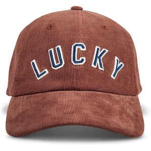 Lucky Brand Classic Cotton Adjustable | Dad Hat | Baseball Cap | Golf | Fishing | Low Profile | 5 Panel Design(Corduroy – Cognac)
