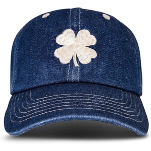 Lucky Brand Classic Cotton Adjustable | Dad Hat | Baseball Cap | Golf | Fishing | Low Profile | 5 Panel Design(Lucky Clover – Light Denim)
