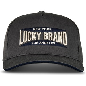 Lucky Brand Classic Cotton Adjustable | Dad Hat | Baseball Cap | Golf | Fishing | Low Profile | 5 Panel Design(Ny/La – Dark Grey)