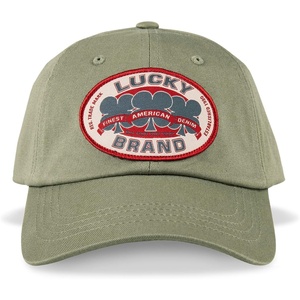 Lucky Brand Classic Cotton Adjustable | Dad Hat | Baseball Cap | Golf | Fishing | Low Profile | 5 Panel Design(Oval Clover Patch – Moss)