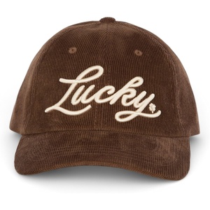 Lucky Brand Classic Cotton Adjustable | Dad Hat | Baseball Cap | Golf | Fishing | Low Profile | 5 Panel Design(Script Corduroy – Brown)