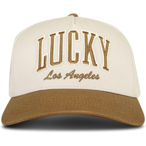 Lucky Brand Classic Cotton Adjustable | Dad Hat | Baseball Cap | Golf | Fishing | Low Profile | 5 Panel Design(Varsity – Tan)
