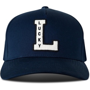 Lucky Brand Classic Cotton Adjustable | Dad Hat | Baseball Cap | Golf | Fishing | Low Profile | 5 Panel Design(Vintage Embroidered – Navy)