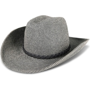 Lucky Brand Women’s Straw Cowboy Hat | Rope Design | Western | Style | Fashion | Sun Protection | Breathable(Grey)