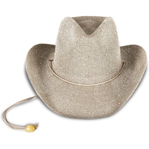 Lucky Brand Women’s Straw Cowboy Hat | Rope Design | Western | Style | Fashion | Sun Protection | Breathable(Metallic Straw – Champagne)