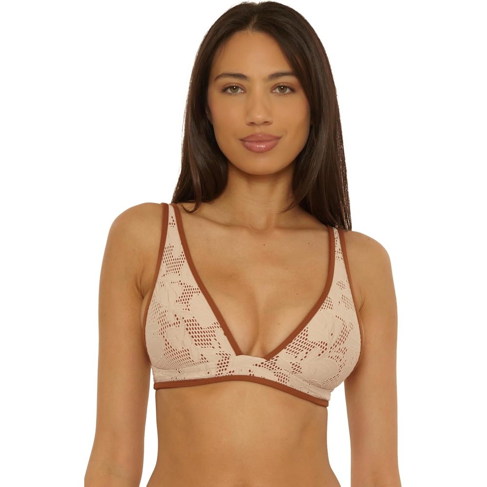 image:imageLucky Brand Womens Belize Halter Bikini Top Adjustable Tie Back Swimwear Separates for WomenNatural