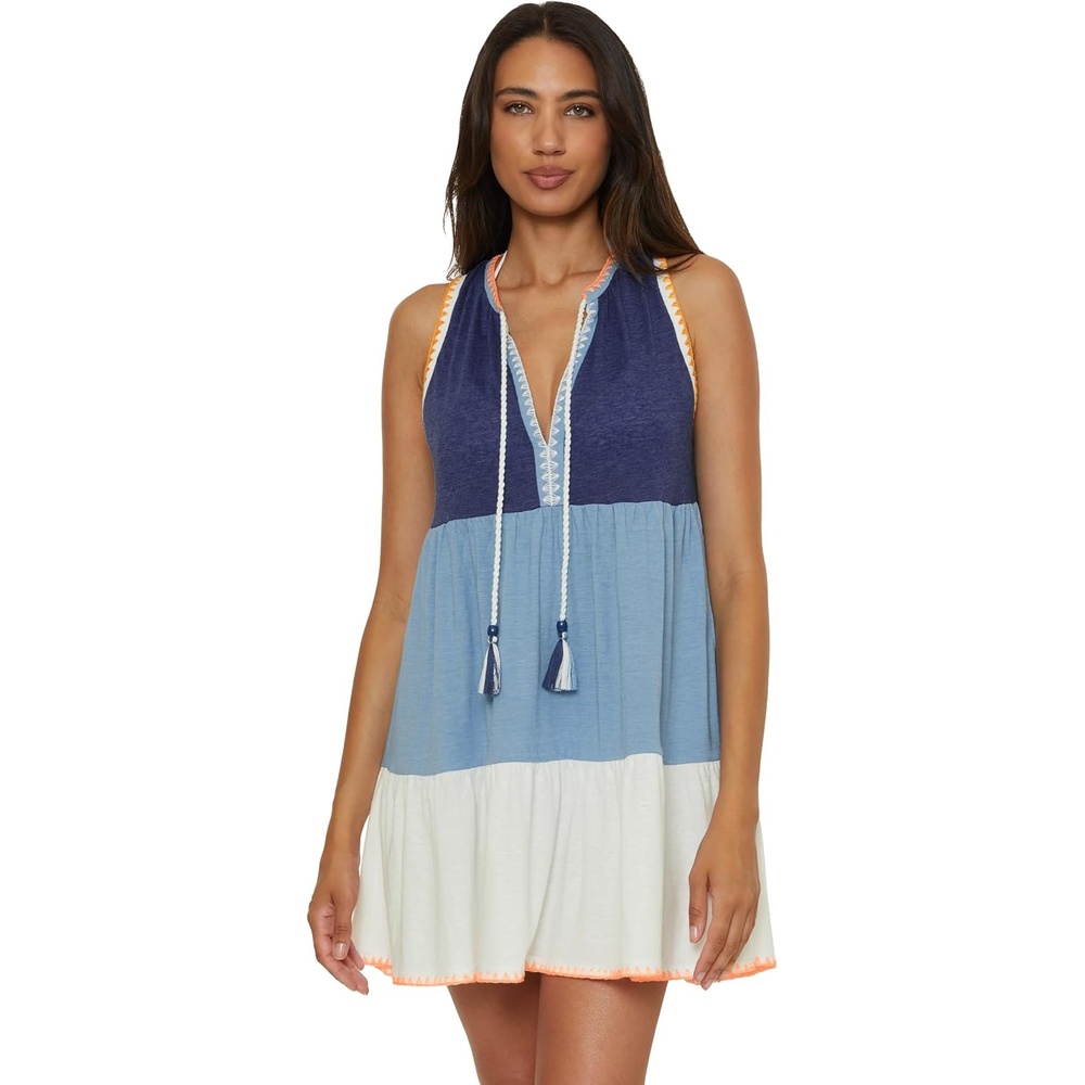 image:imageLucky Brand Womens Lagos Tiered Dress Casual Beach Cover Ups for WomenNavy