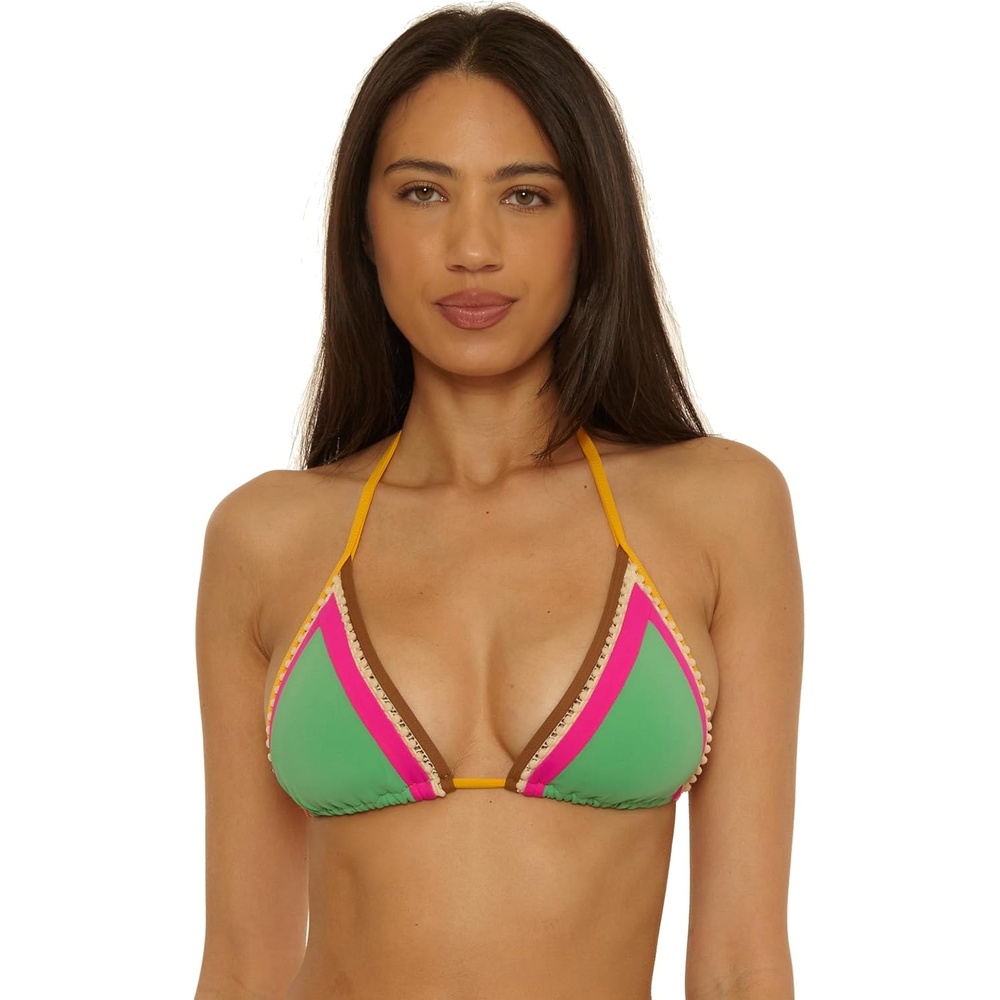 image:imageLucky Brand Womens Maldives Triangle Bikini Top Adjustable Tie Back Swimwear Separates for WomenSea Grass