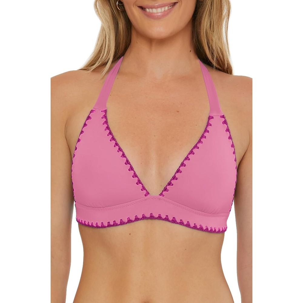 image:imageLucky Brand Womens Marbella Halter Bikini Top Adjustable Tie Back Swimwear Separates for WomenPinkie